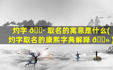 灼字 🌷 取名的寓意是什么(灼字取名的康熙字典解释 🌻 )
